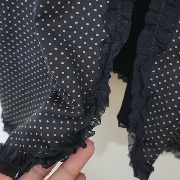 Sophie B Polka Dot Babydoll Slip Womens size S Tan Black - Picture 6 of 12